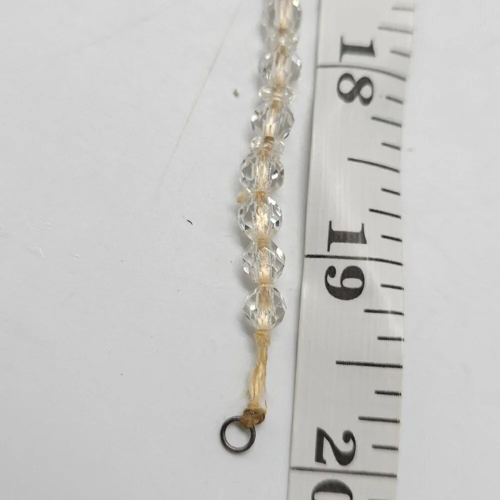 Vintage Faceted Clear Crystal Bead Necklace With Clasp 20 in READ ME